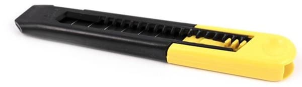Tapekniv 18 mm ABS type Stanl, gul-grå