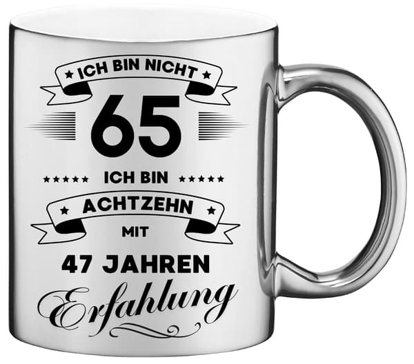 Rolig mugg, en present till en 65-årsdag