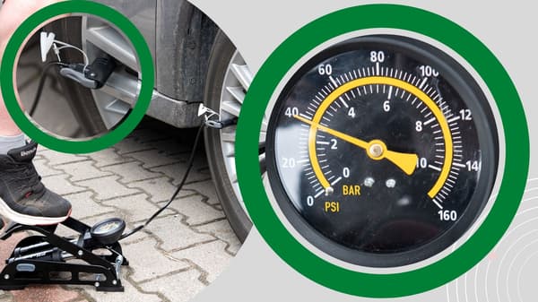 Dobbeltstempelfodpumpe til bil, cykel, madras