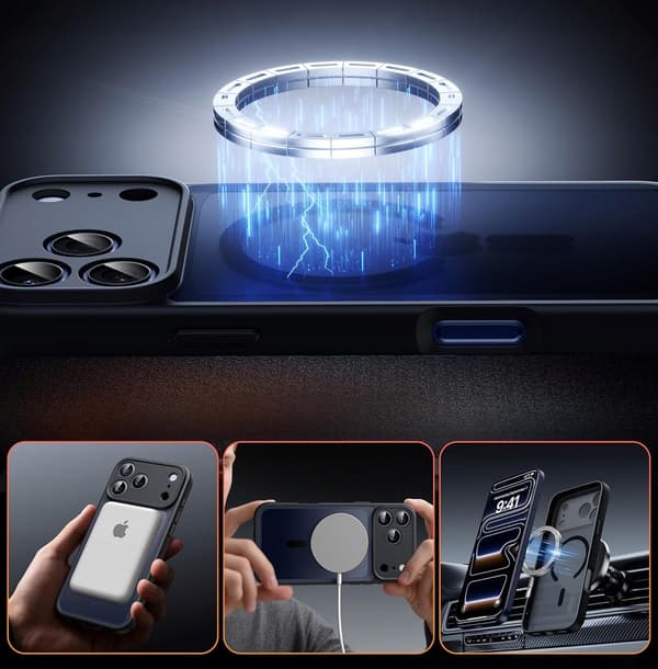 MAGSAFE ETUI MATSORT TIL APPLE IPHONE 17 PRO MAX + 2x GLAS