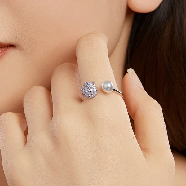 Silverring Justerbar Ring Snäckskalspärla Silver 925 Trusky