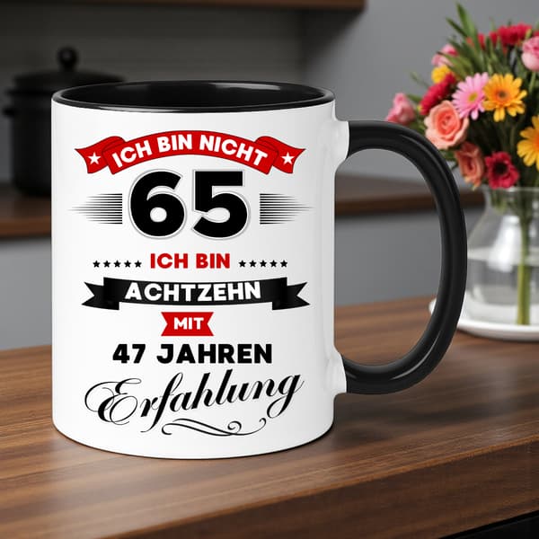 Rolig mugg, en present till en 65-årsdag