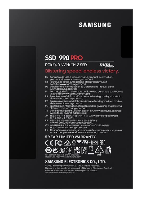 Samsung 990 Pro PCIe 4.0 NVMe M.2 SSD 1TB