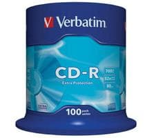 Verbatim 700MB Extra Protection CD-R -levyt (cake 100)