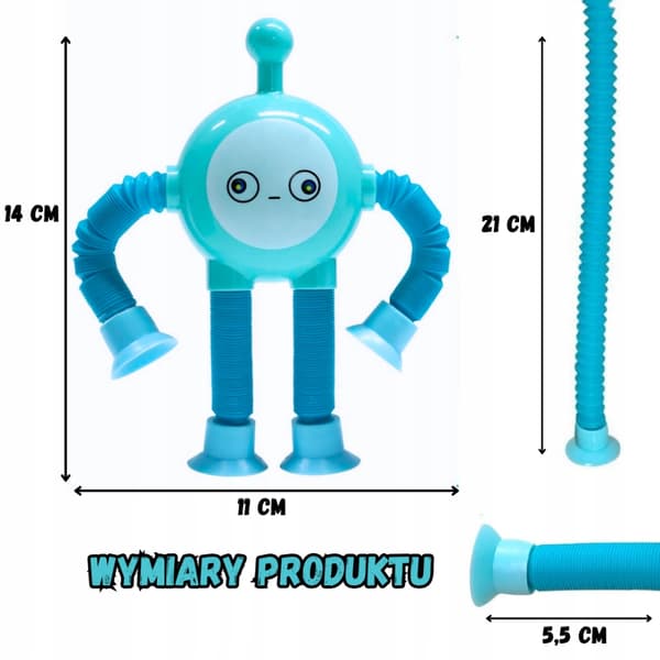 MEGADIDI SENSORY ROBOT pop tube strækbart RØR LED LYS