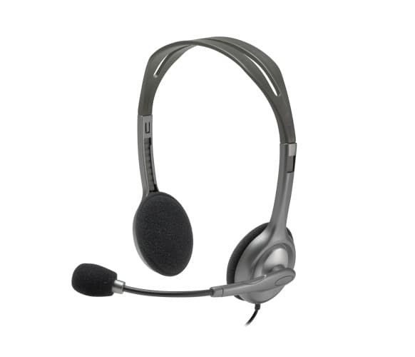 Logitech H110 Stereo Headset med ledning, 3,5 mm jackstik, sort/sølv