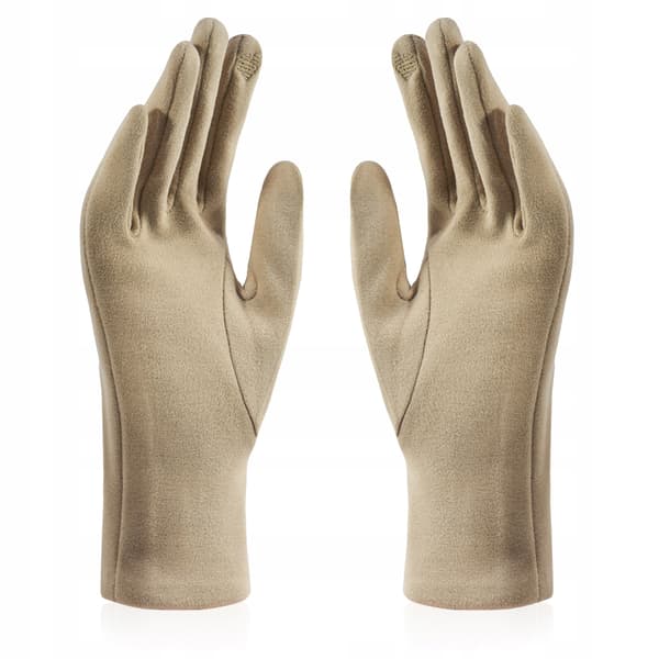 GFD-04 BEIGE SAMMETSHANDSKER FÖR DAM