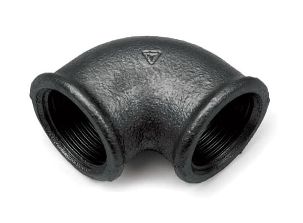 Svart bænk 3/4 tommer DN20 90°