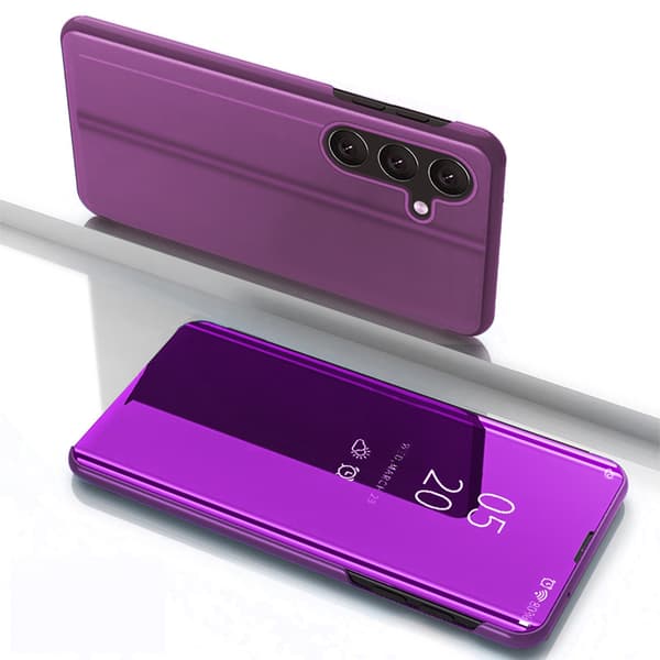 Samsung Galaxy S25 Clear View-cover - lyserød