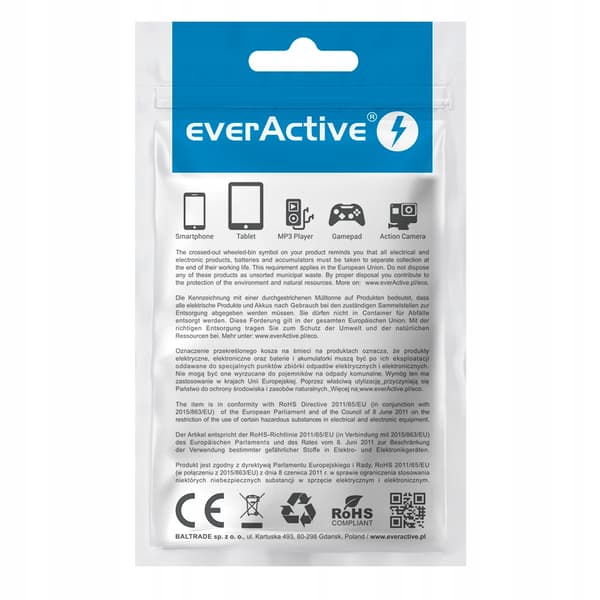 USB-C -> USB-C kabel everActive CBB-1PD5L 1m 100W indbygget display sort