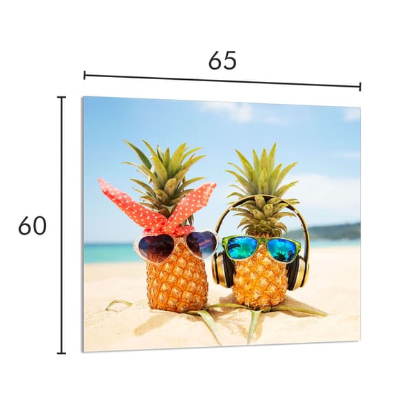 GLASPANEL TIL KØKKEN 65x60 Ananas