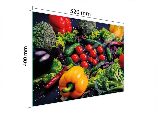 GLAS SKÆREBRÆT 52x40 GRØNTSAGER
