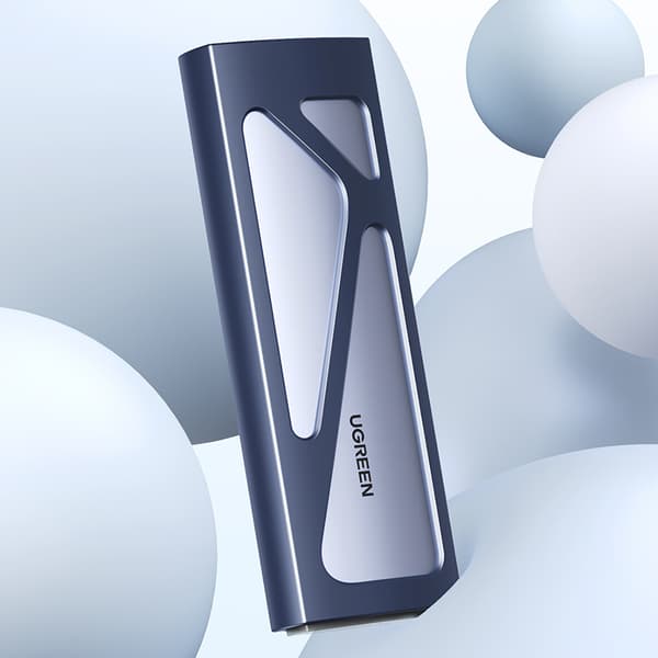 M.2 NVMe 10Gbps drevbåskabinet + USB-C - USB-A / USB-C - USB-C kabel - sort
