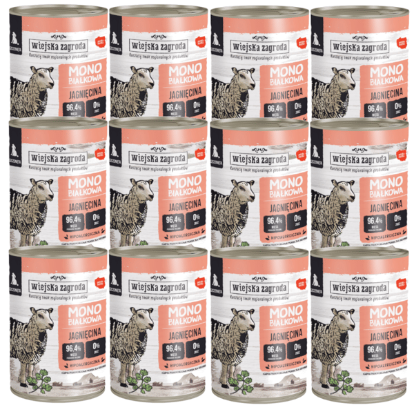 Rural Farm Puppies Monoprotein Lam - vådfoder til hunde - 12x400g