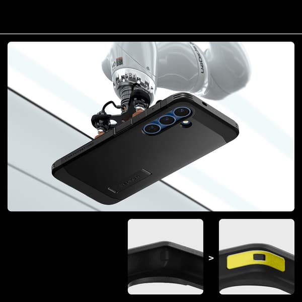 Samsung Galaxy S25 cover med robust Armor MagSafe-stativ - sort