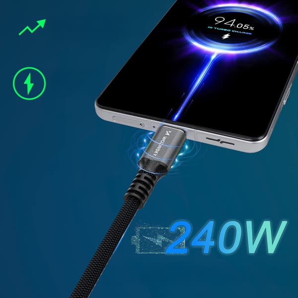 Thunderbolt 4 USB-C-kabel 240W 4K 1,5m - Sort