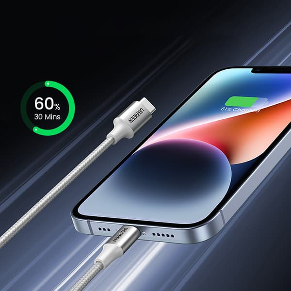 USB-C - iPhone Lightning MFi-kabel 1m - Silver