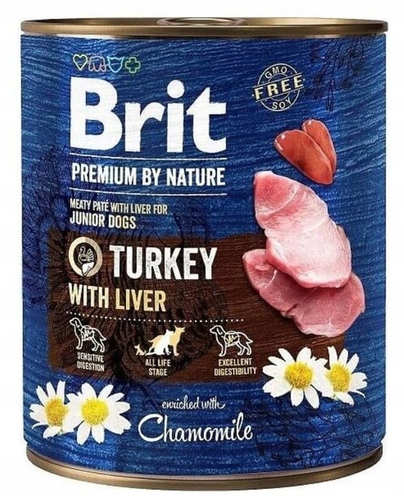 Brit Premium by Nature våtfoder för hundar kalkon 12x800g