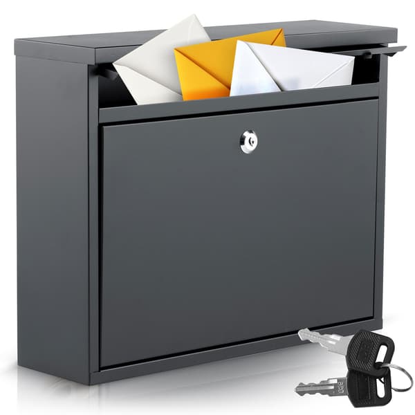 Postkasse 37,5x30,5x12 cm sort HM-860