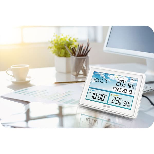 Väderstation med display BD-909 vit