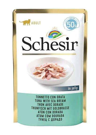 SCHESIR Tun med havbrasen vådfoder til katte i pose, 24 x 50 g