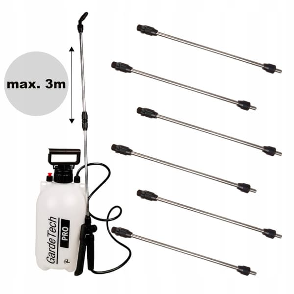 HANDTRYCKSSPRUTAN 5L GARDETECH PRO LÅNG STÅLLANS 91CM