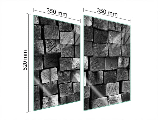 GLASBESKYTTELSESPLADE TIL KØKKEN 2x35x52 TRÆ