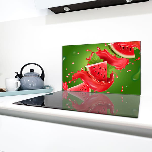 Glasskydd för spishäll 90x52 Vattenmelon