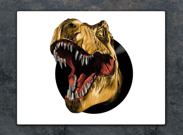 SKÄRBRÄDA I GLAS 52x40 DINOSAURIE