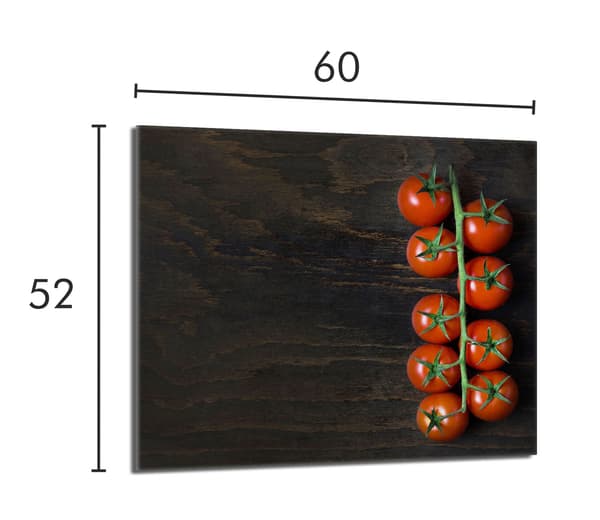 Skyddsplatta i glas för spisen 60x52 Tomat