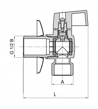MINI VINKELKUGLEVENTIL TIL 1/2X3/4 FORKROMET ARRANGEMENT