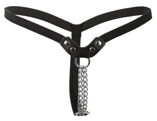 Fetish Collection Läderstringtrosa Med Kedjor BDSM