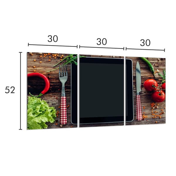 Lasinen suojalevy liedelle 3x30x52