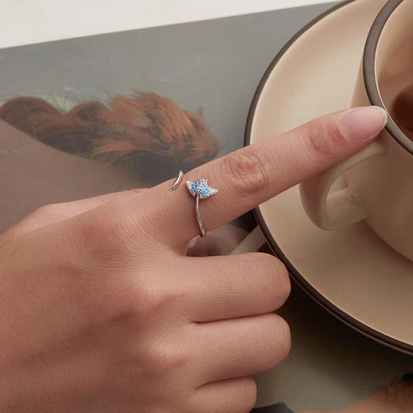 Anillo de plata ajustable con diseño de raya en plata 925 Trusky