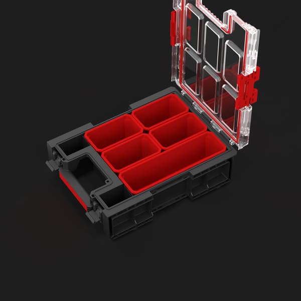 QBRICK SYSTEM ONE M Plus 2.0 organizer med låg, plastikboks, 4 l