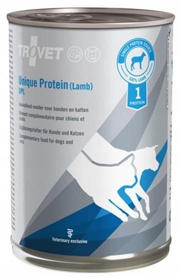 TROVET Unique Protein våtfoder med lamm 12x400 g
