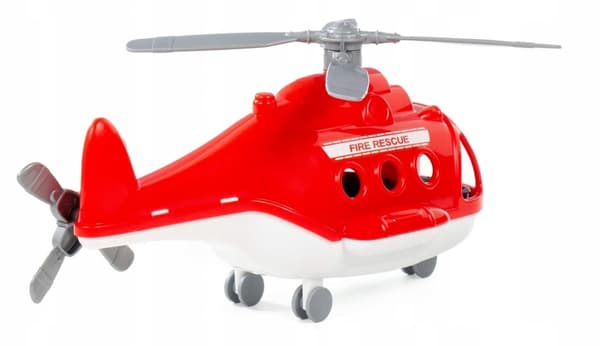 Legetøjsbrandhelikopter med figur 30 cm