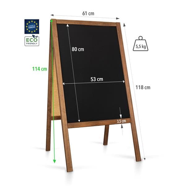 A-bräda i trä Classic L (61x118 cm)
