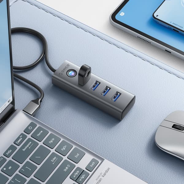 Hub-adapter splitter PDD4U-U3 4x USB-A - grå