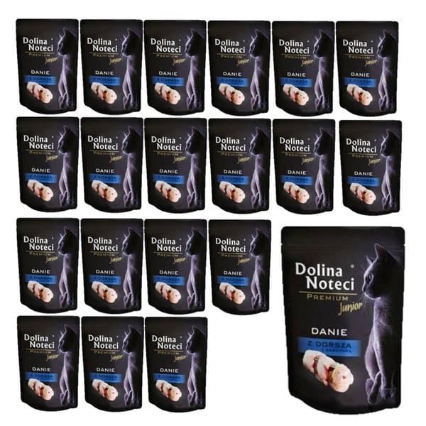 Dolina Noteci Premium dåse med torsk og sardiner - vådfoder til killinger - 20x85g