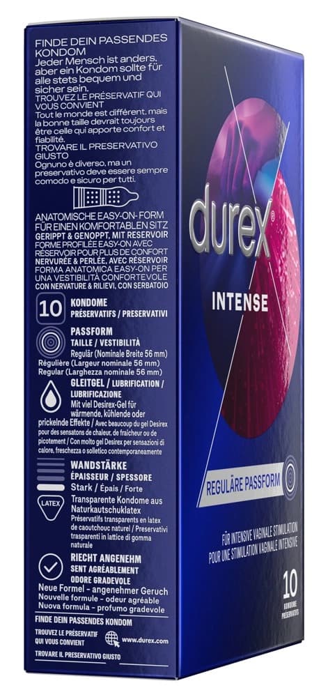 Durex Ribbed Mint Intense Orgasmic Kondomit 10 kpl