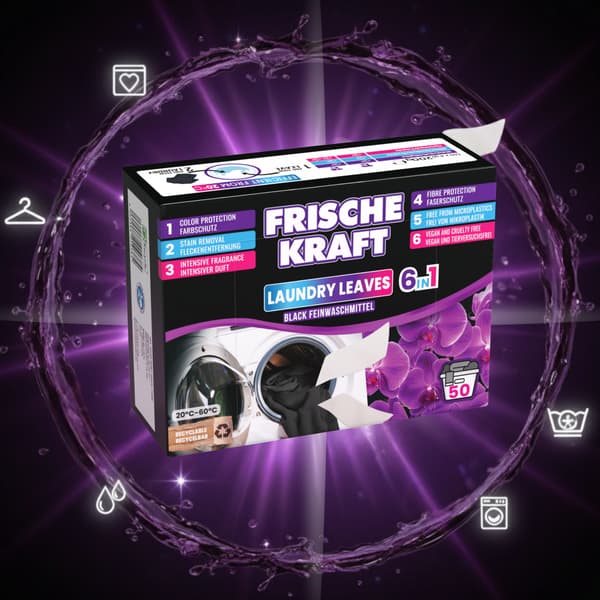 Frische Kraft 6-i-1 vaskeklude til sort 50 stk.