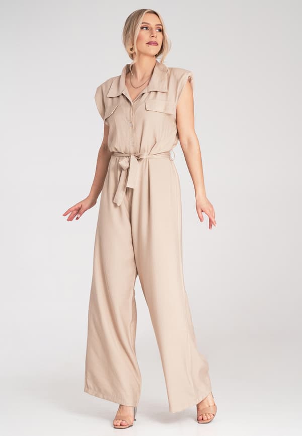 Elegant dameoverall - formel pasform - beige M1176 universal
