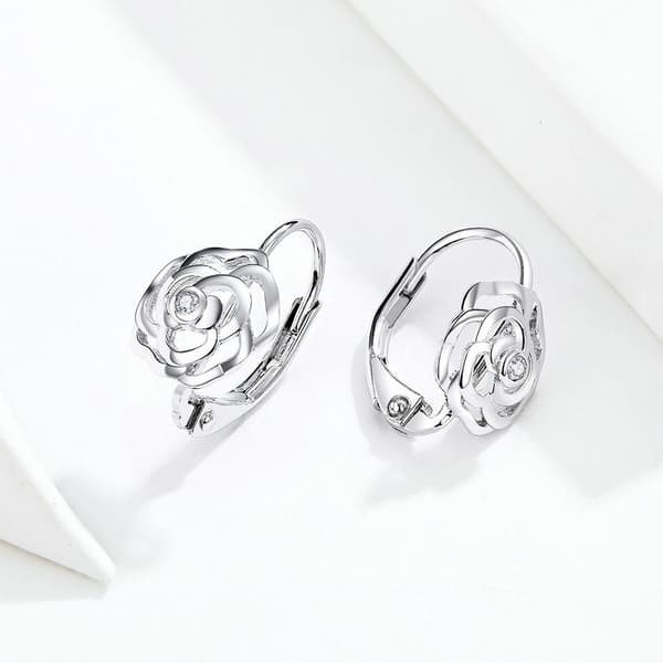 Pendientes de plata rosa Pendientes de plata 925