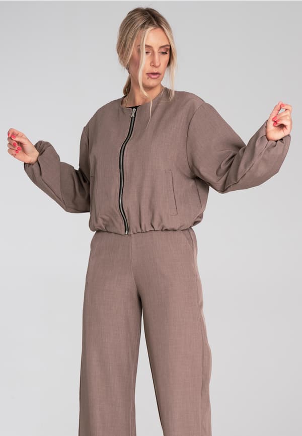 Elegant dambomberjacka brun størrelse S/M