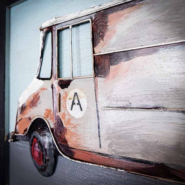 3D-metallitaulu LOFT DELIVERY AUTO 60x40 cm