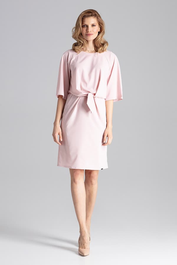 M656 snygg rosa sommarklänning modern design storlek M