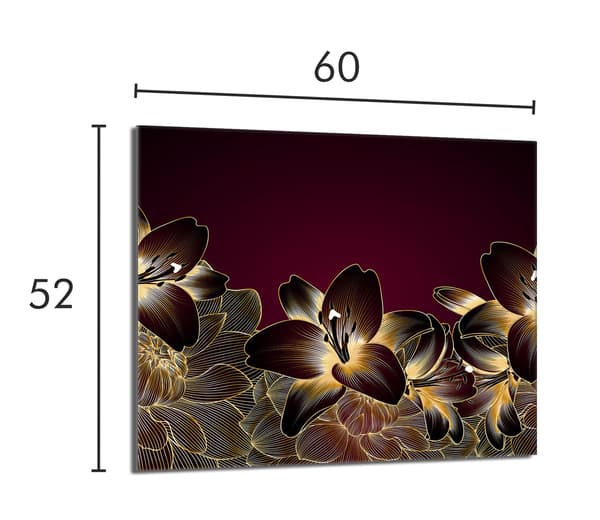 Lasinen suojalevy liedelle 60x52 Orchidea