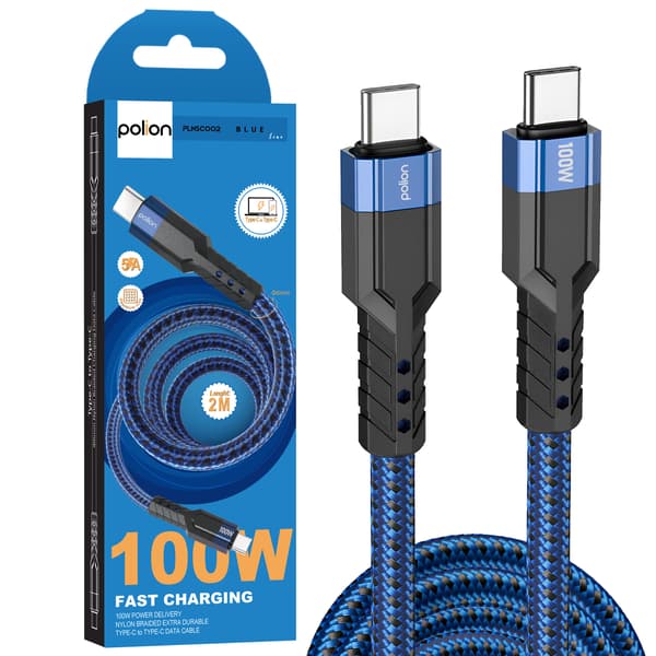 USB-C/USB-C-kaapeli | 100 W | 5 A | PD | 2 m