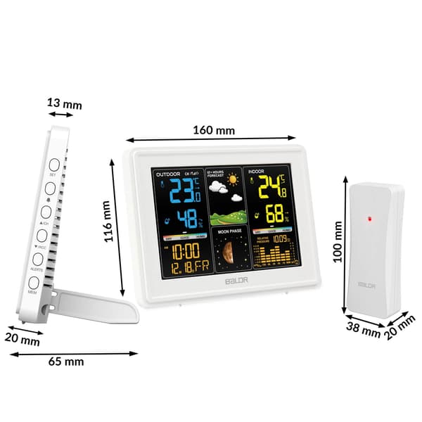 Väderstation med display BD-907 vit